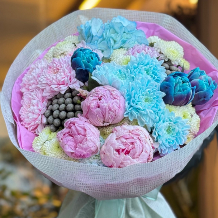 Şakayık & Ortanca ve Lale Buketi