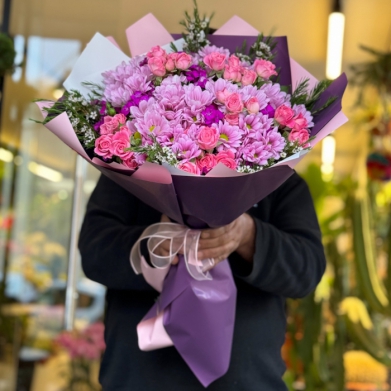 Pembe papatya Çiçek Buketi